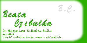 beata czibulka business card